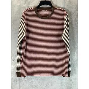 MADEWELL Men's Colorblock Striped Crewneck Long-Sleeve T-Shirt Size Medium